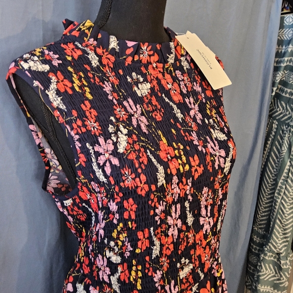 BloomChic  Black Floral Sleeveless Ruffel Neck Dress(B4) - Picture 2 of 3